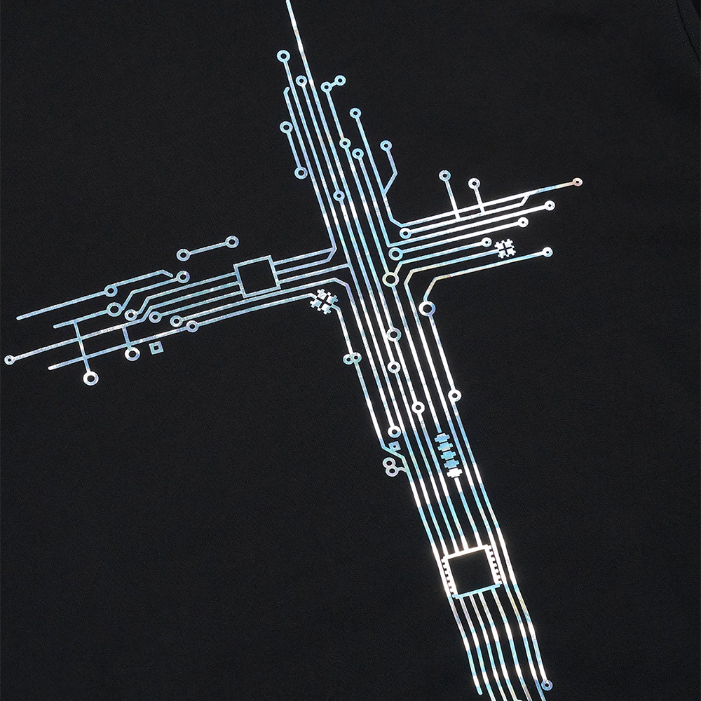 Jordan Oversized Hoodie 'Black Circuit Cross'