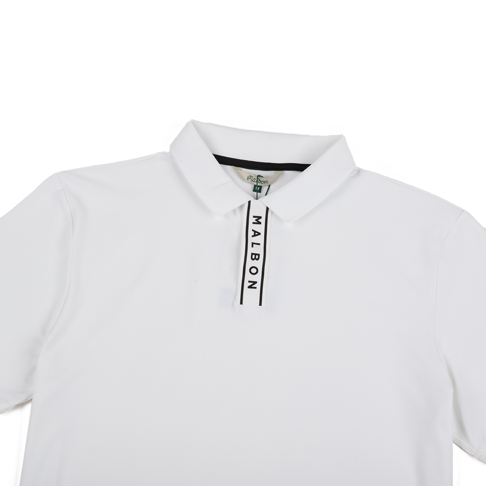 Evergreen Block Placket Polo 'White'