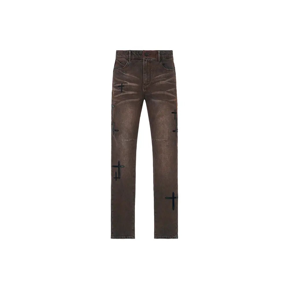 Bryant Skinny Jean 'Mocha Drift Cross Patch'