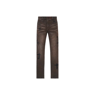 Bryant Skinny Jean 'Mocha Drift Cross Patch'