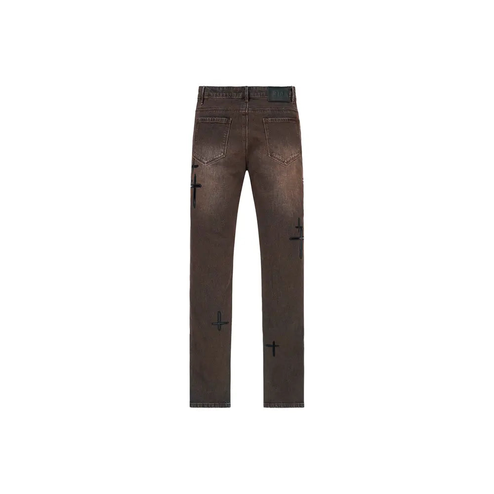 Bryant Skinny Jean 'Mocha Drift Cross Patch'