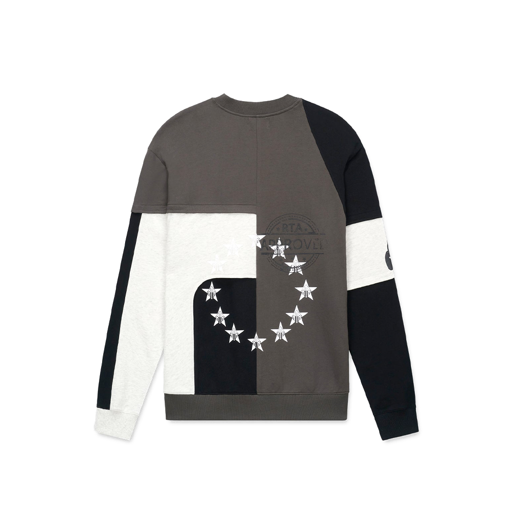 CHARLES Sweatshirt 'Black/ Grey Patchwork'