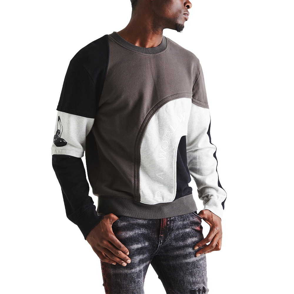 CHARLES Sweatshirt 'Black/ Grey Patchwork'