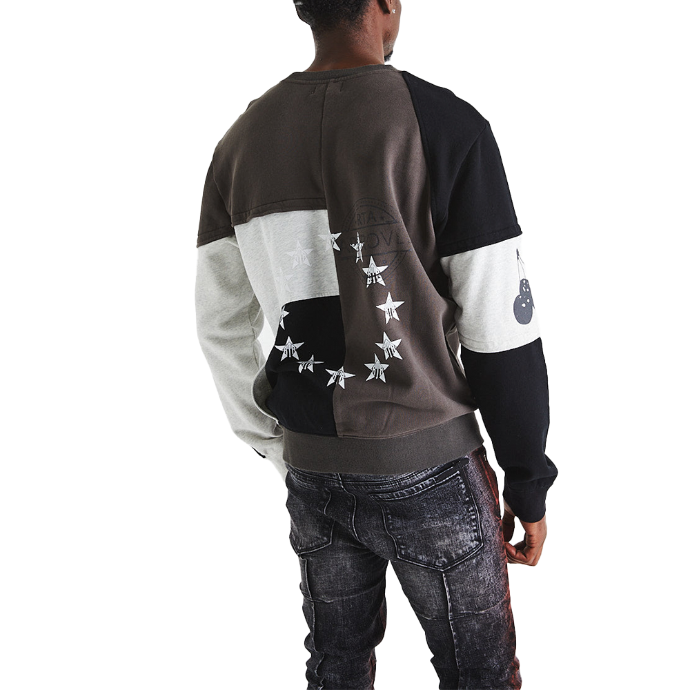 CHARLES Sweatshirt 'Black/ Grey Patchwork'