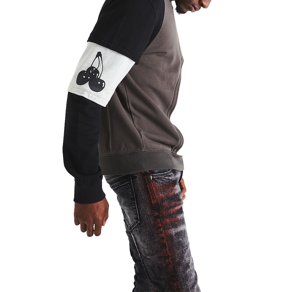 CHARLES Sweatshirt 'Black/ Grey Patchwork'