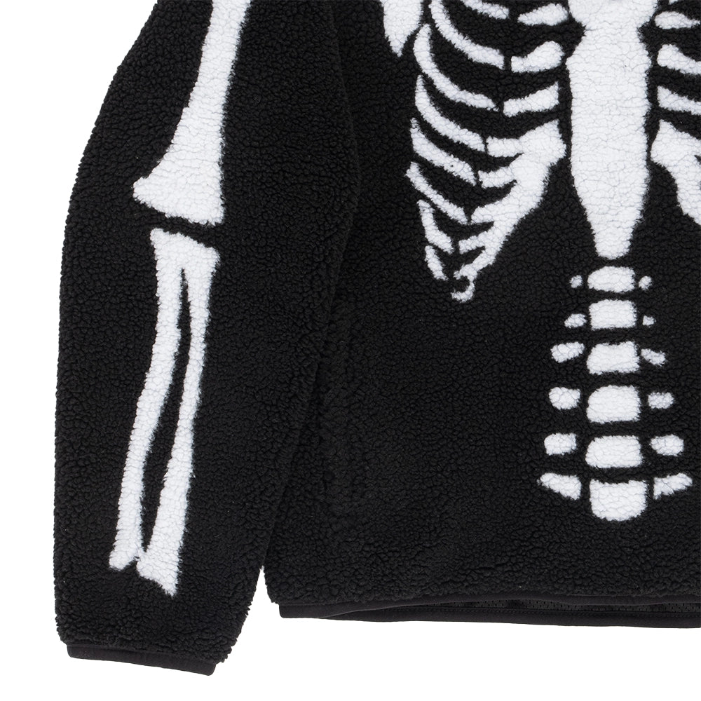 Skeletal Quarter Zip Sherpa Pullover 'Black'