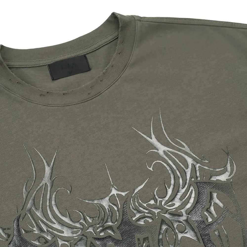Colin Oversized Short Sleeve Tee 'Olive Cyber Sigilism'