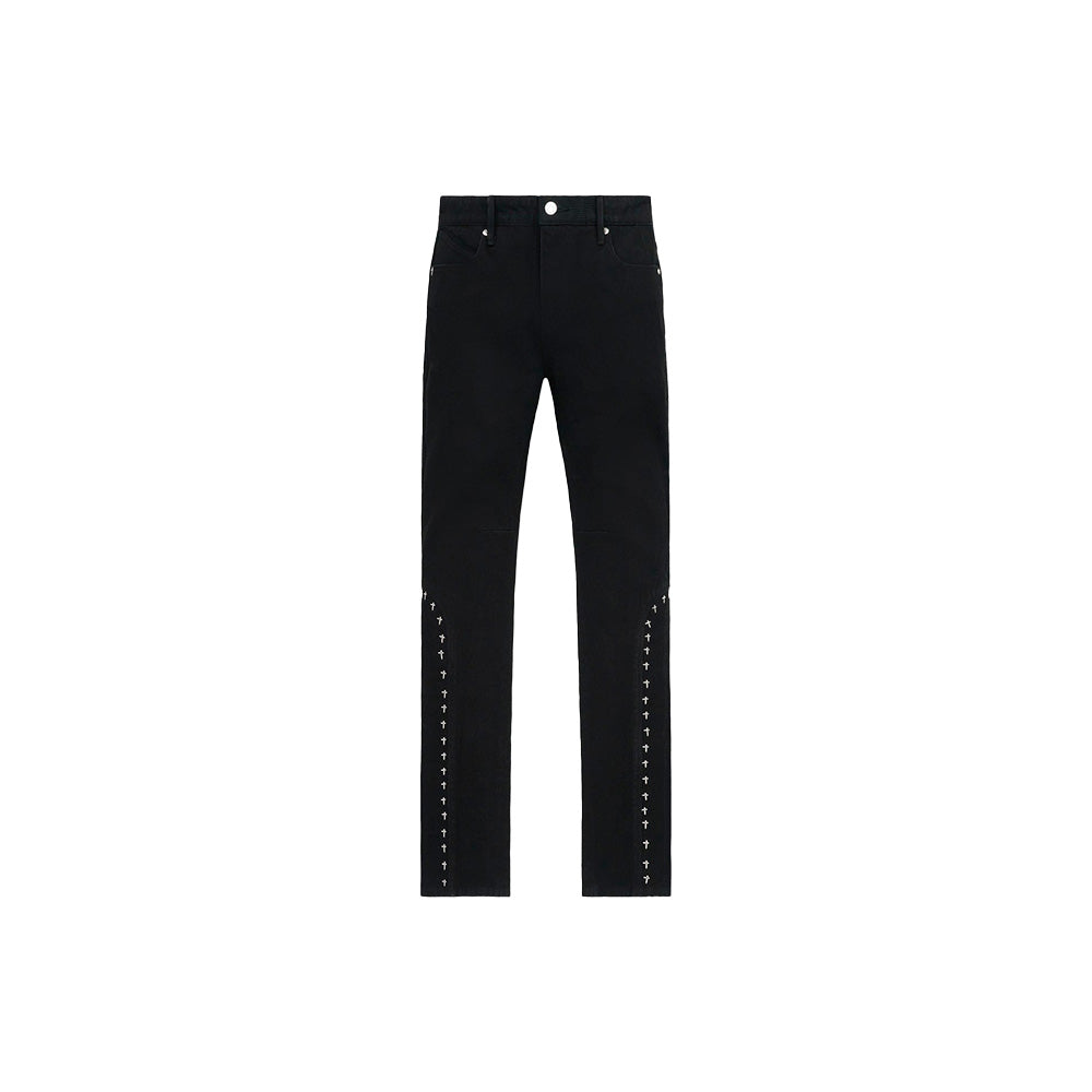 Enzo Skinny Jean 'Black Cross Rivet'
