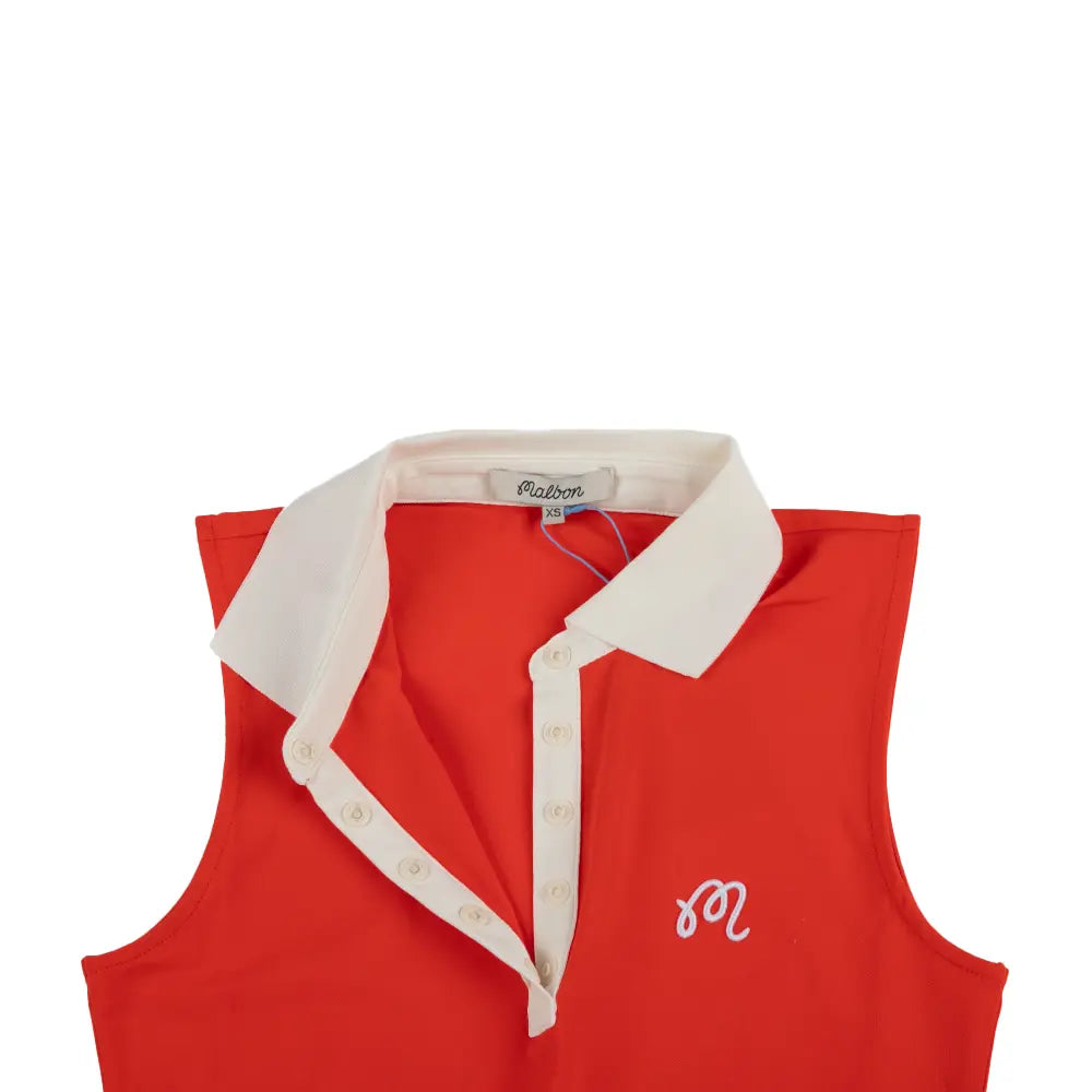 Claudia Sleeveless Polo 'Grenadine Red'