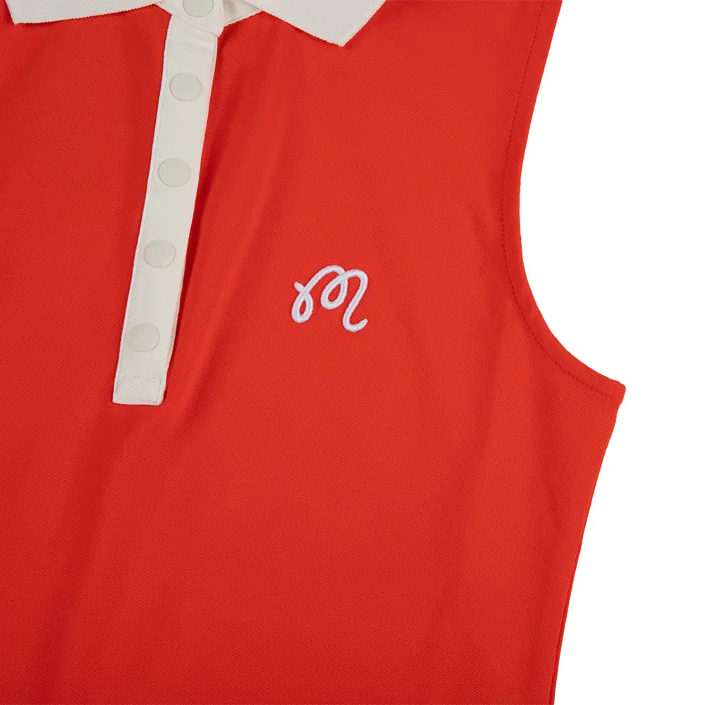 Claudia Sleeveless Polo 'Grenadine Red'