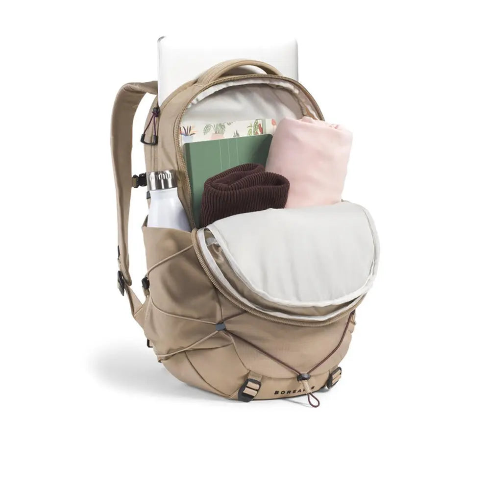 neutral north face backpack The North Face Women's Borealis Backpack Mushroom Grey/Tawny Quartz