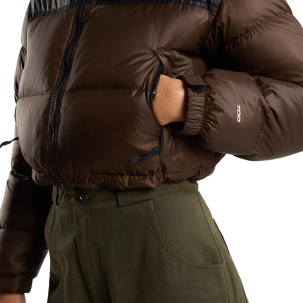 W Nuptse Short Jacket 'Dark Chestnut TNF Black'