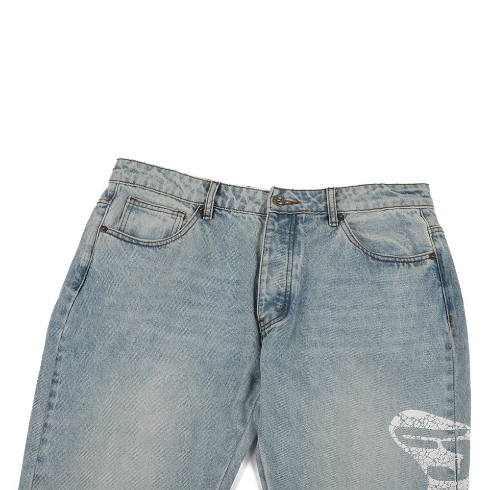 OG Logo Flared Denim Printed 'Blue Wash'