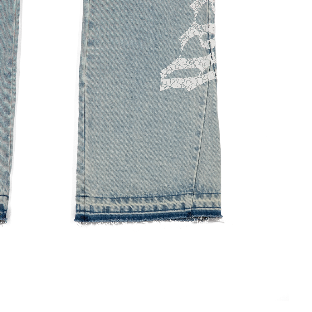 OG Logo Flared Denim Printed 'Blue Wash'