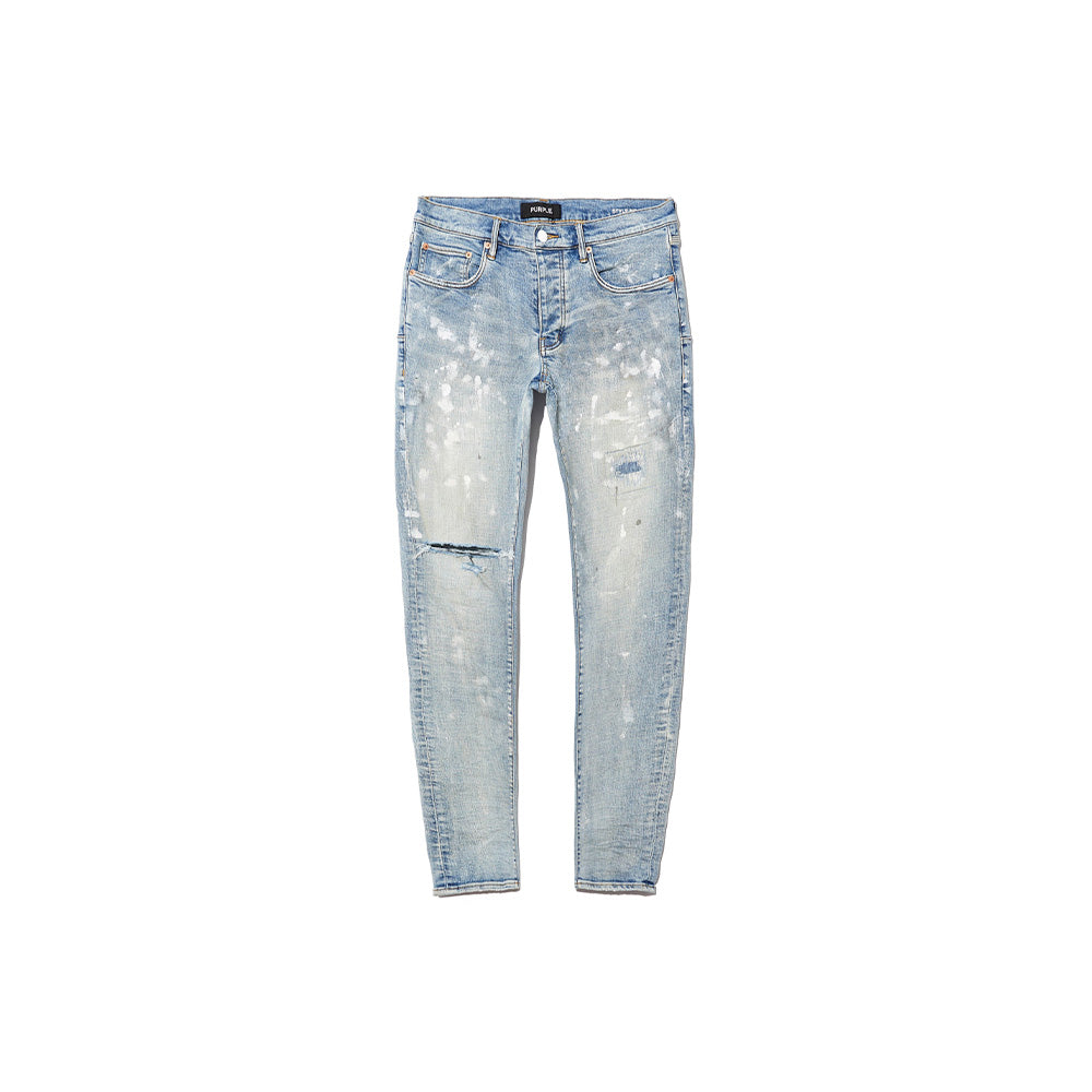 Low Rise Skinny Light Indigo Paint Blowout 'Light Blue'
