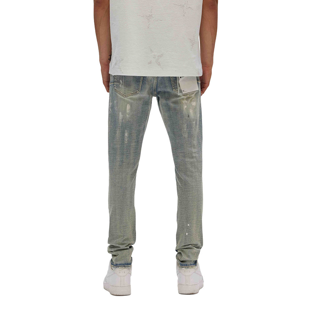 Low Rise Skinny Light Indigo Paint Blowout 'Light Blue'