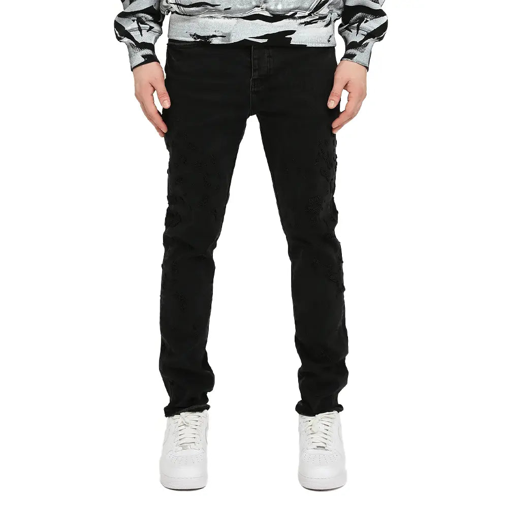 P005 Beaded Embroidery Jean 'Black'