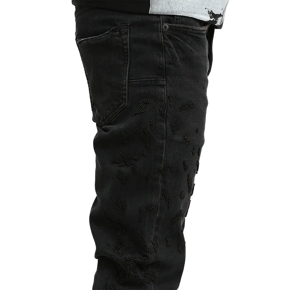P005 Beaded Embroidery Jean 'Black'