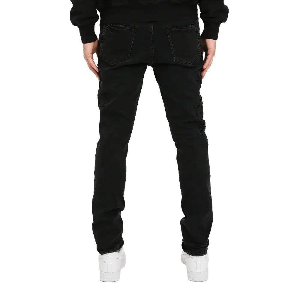 P005 Beaded Embroidery Jean 'Black'