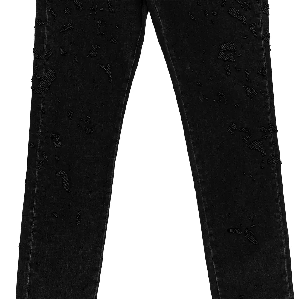 P005 Beaded Embroidery Jean 'Black'