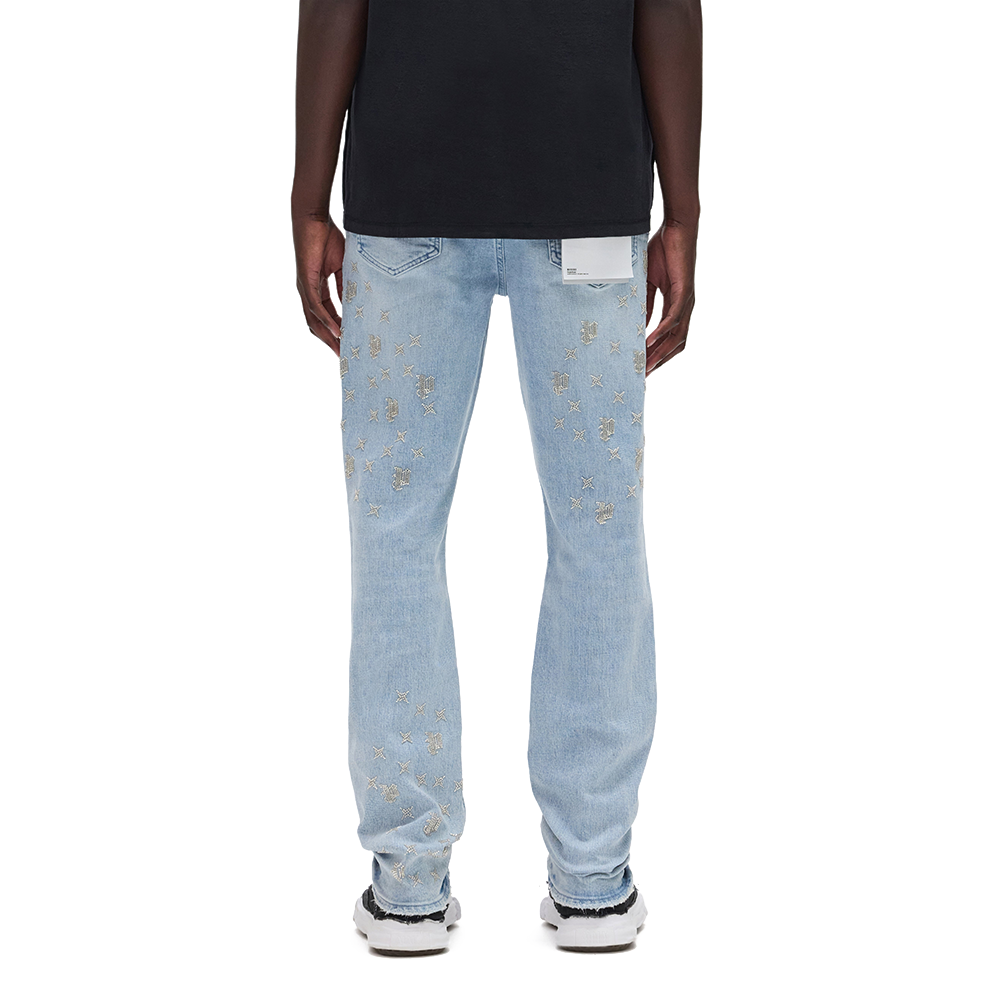 P005 Beaded Monogram Denim 'Light Indigo'