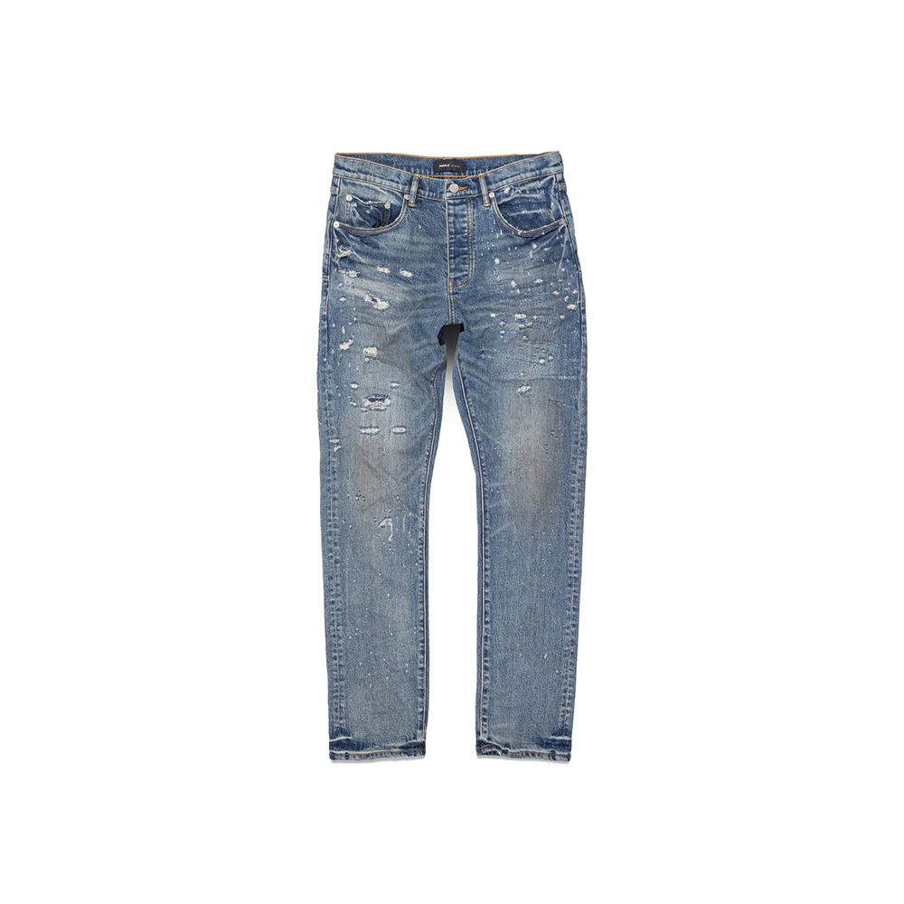 PURPLE Brand - Straight Slim Jean Vintage Laser Abrasion 'Mid Indigo'