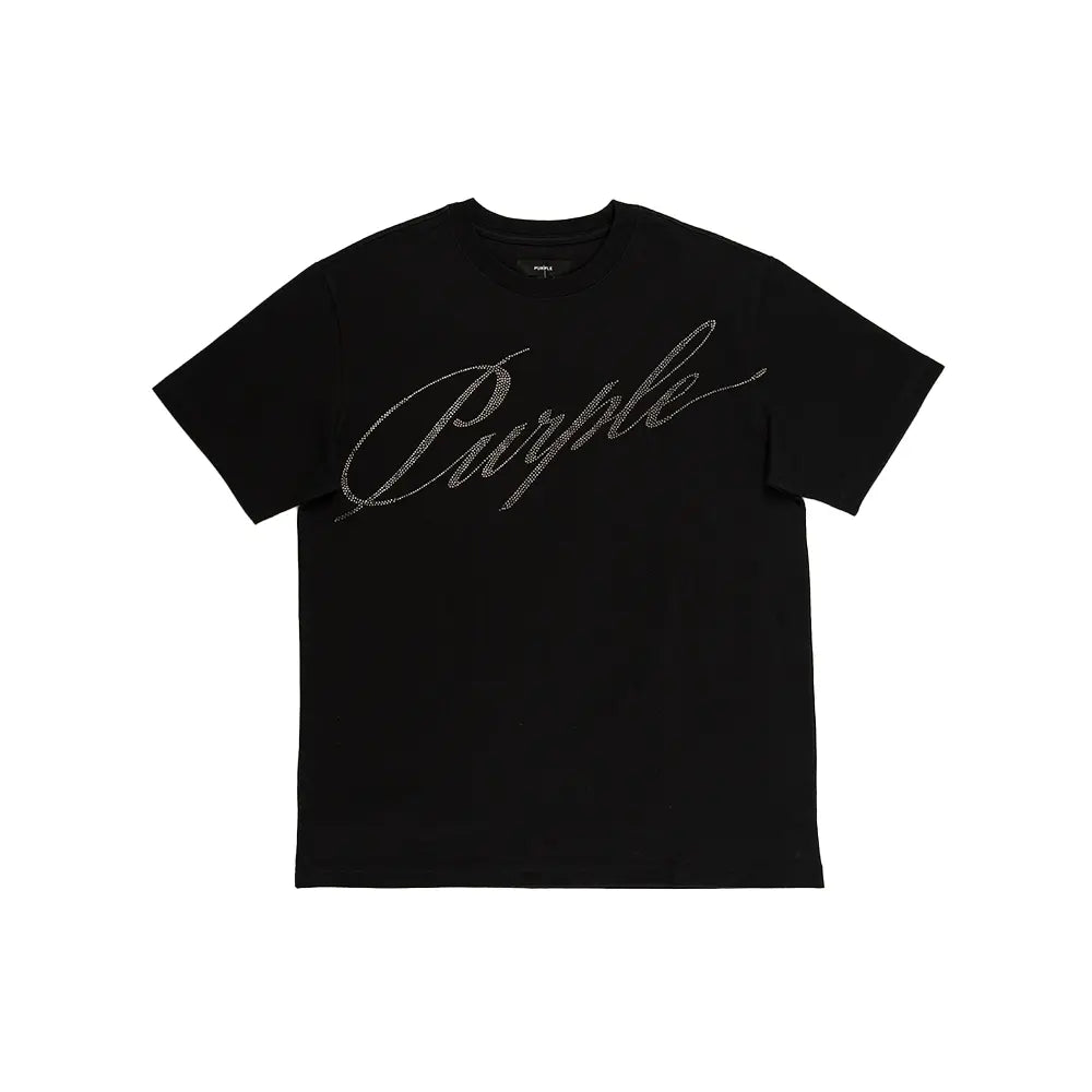 Crystal Slanted Script Tee 'Black'