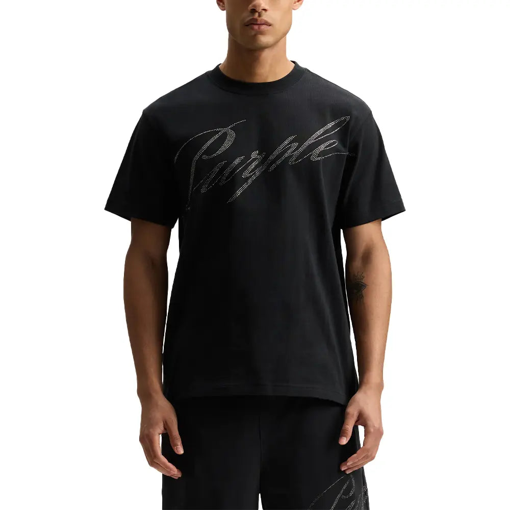 Crystal Slanted Script Tee 'Black'
