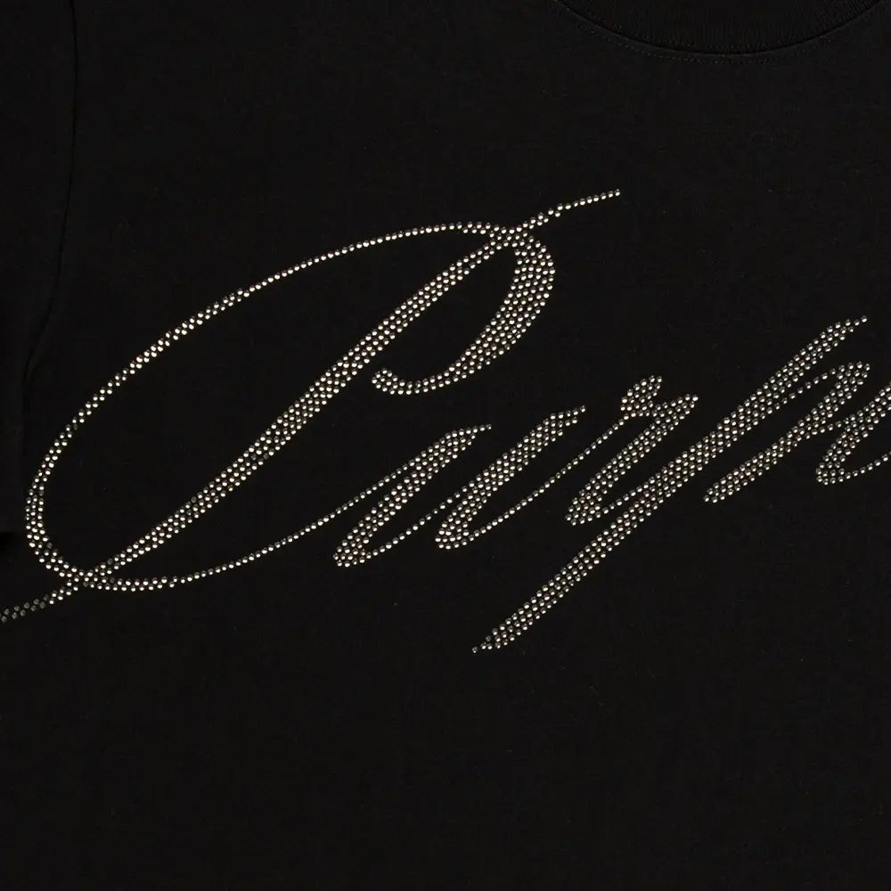 Crystal Slanted Script Tee 'Black'