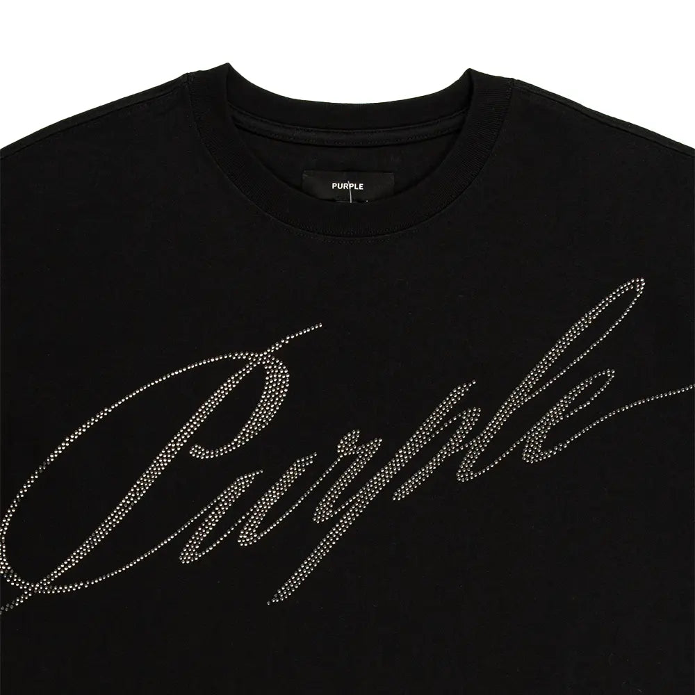 Crystal Slanted Script Tee 'Black'