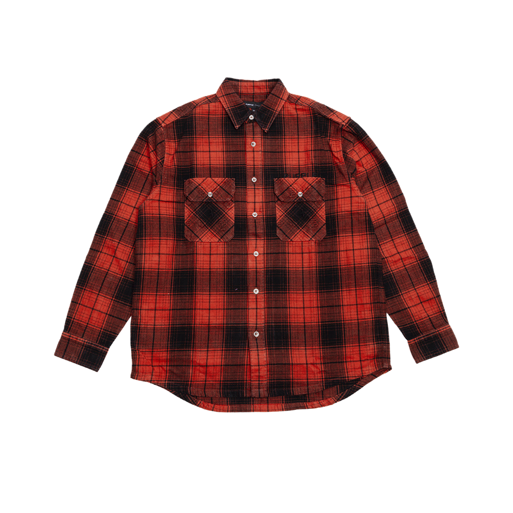 Over-dyed Flannel LS Shirt 'Red'