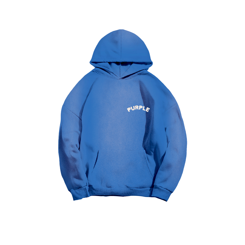 Heavy-weight Pullover 'Concrentric' Hoodie 'Blue'