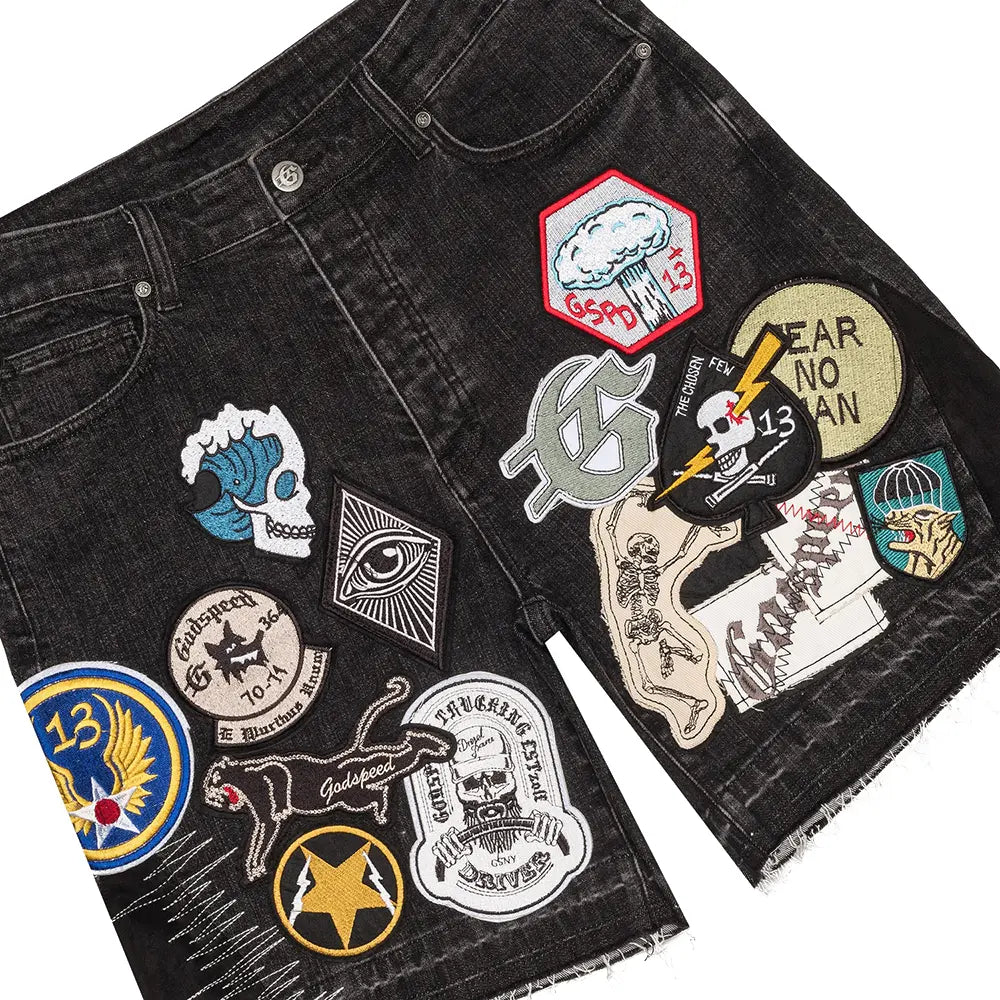 Patchwork Denim Shorts V2 'Black'