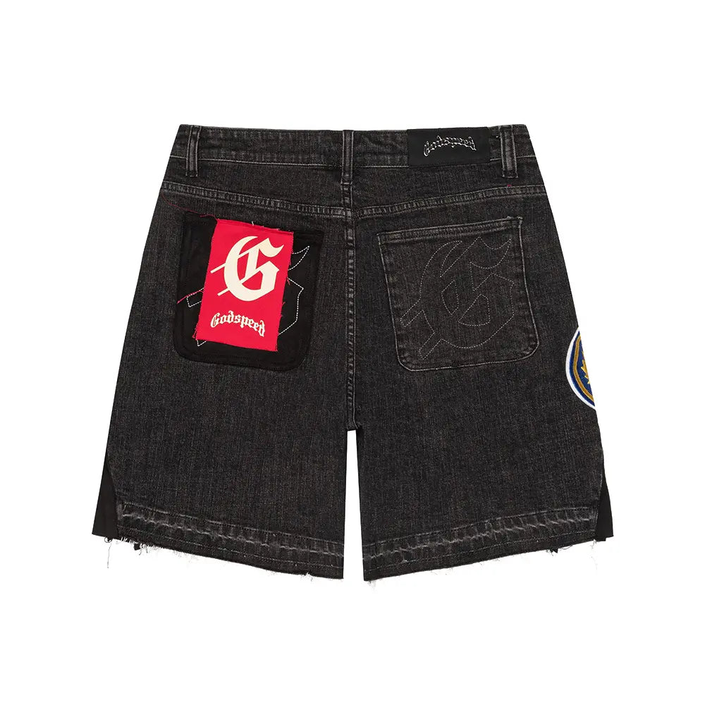 Patchwork Denim Shorts V2 'Black'