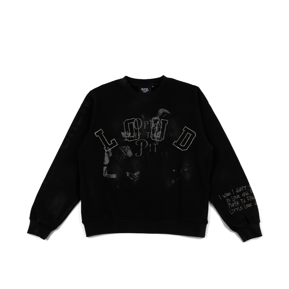 Open The Pit Crewneck Sweatshirt 'Washed Black'