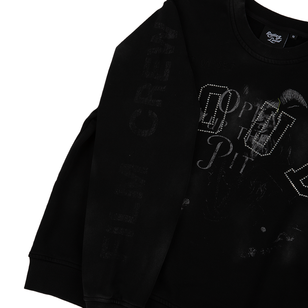 Open The Pit Crewneck Sweatshirt 'Washed Black'
