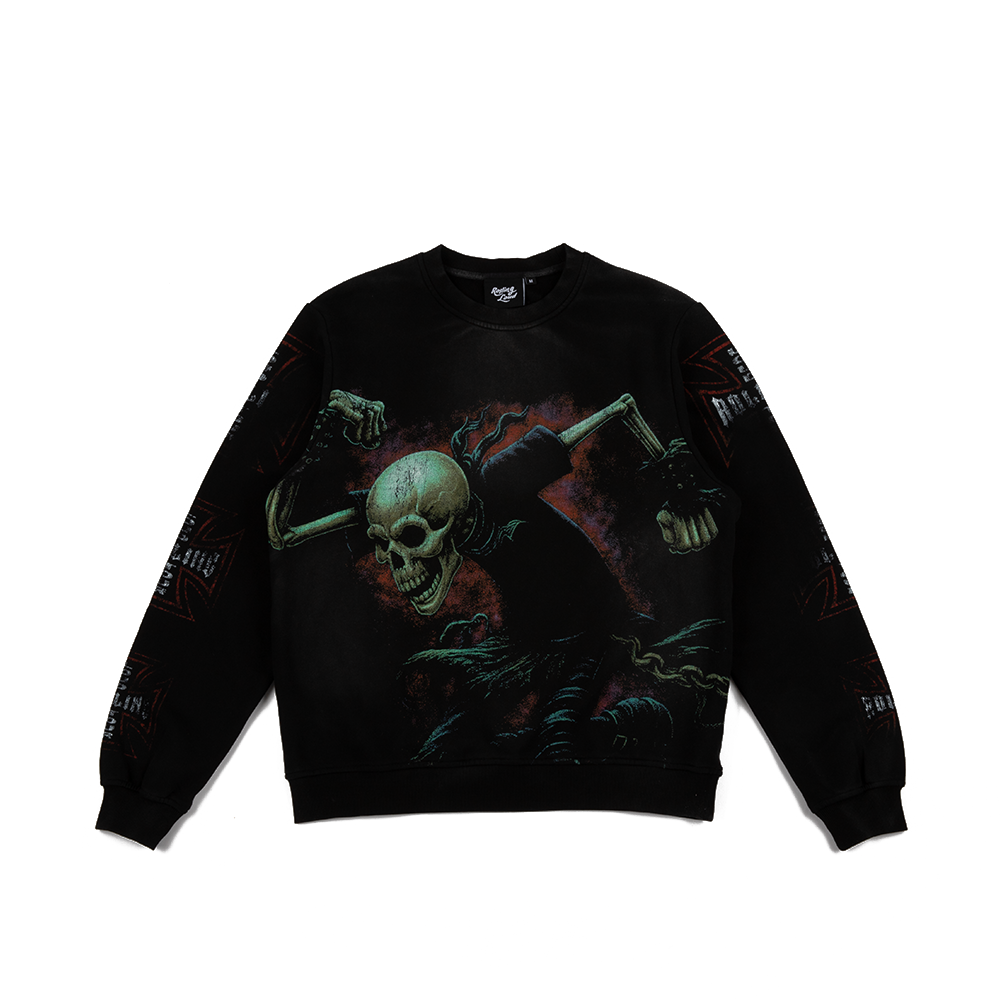 Skull Society Crewneck 'Washed Black'