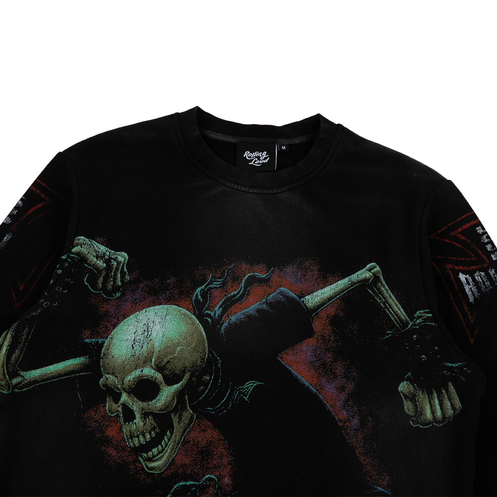 Skull Society Crewneck 'Washed Black'