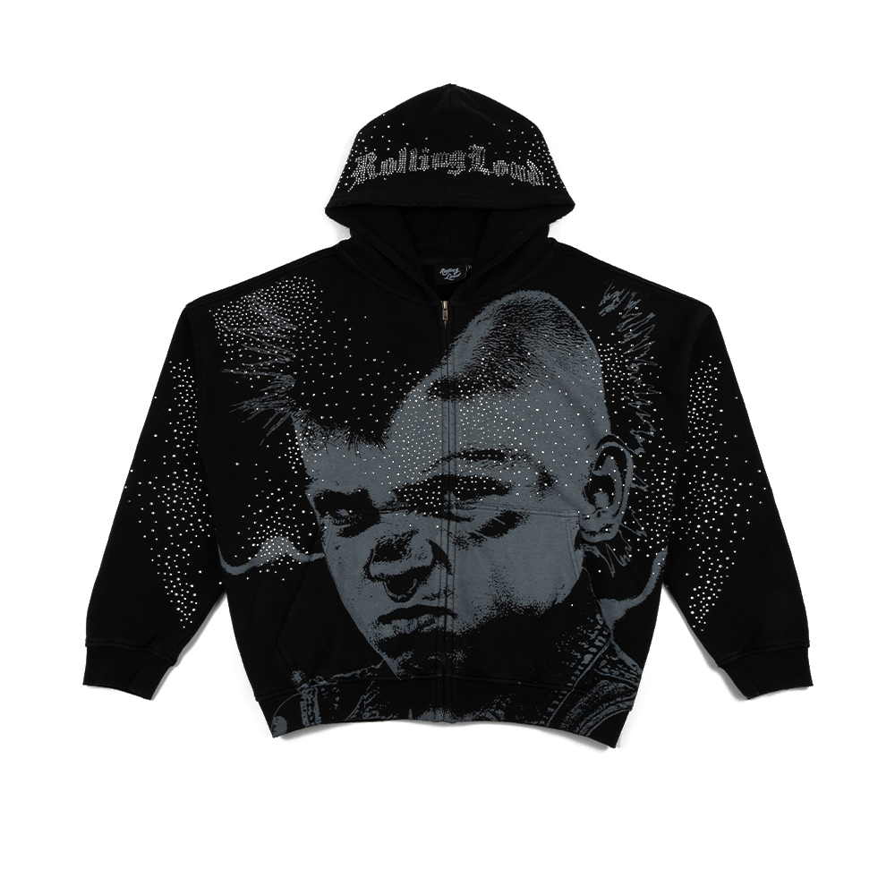 Punk Riot Zip-Up Hoodie 'Washed Black'