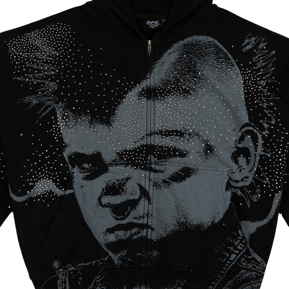 Punk Riot Zip-Up Hoodie 'Washed Black'