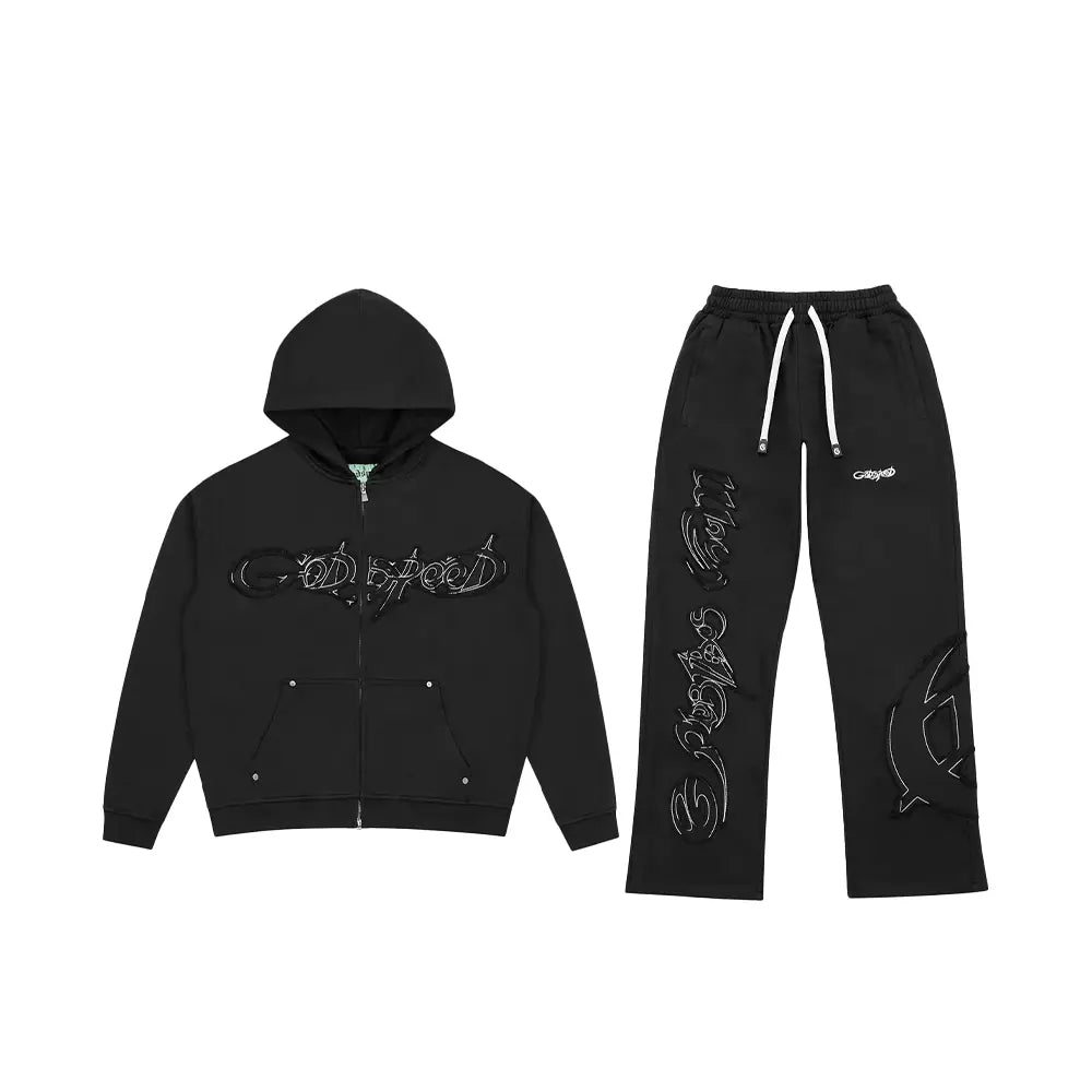 GODSPEED NEW YORK Raw Import Sweatsuit 'Black Ny Boom'