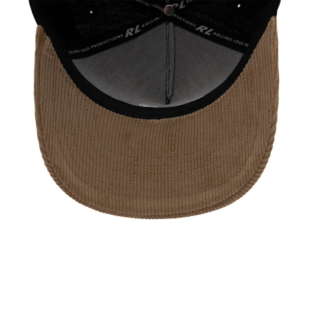 RL Corduroy Snapback Hat 'Black Brown'