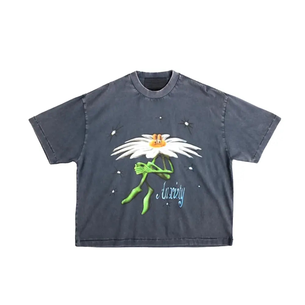 U Anxiety Flower Tee 'Vintage Blue'