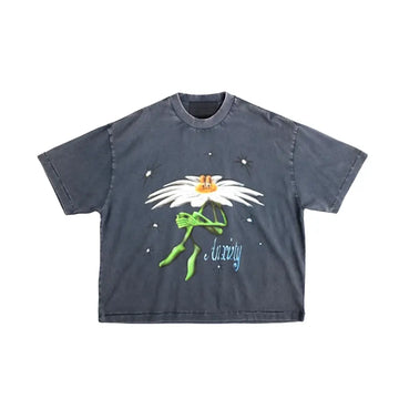 U Anxiety Flower Tee 'Vintage Blue'
