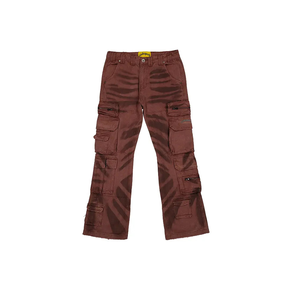 Skidrow Flared Cargo Pants 'Clay'