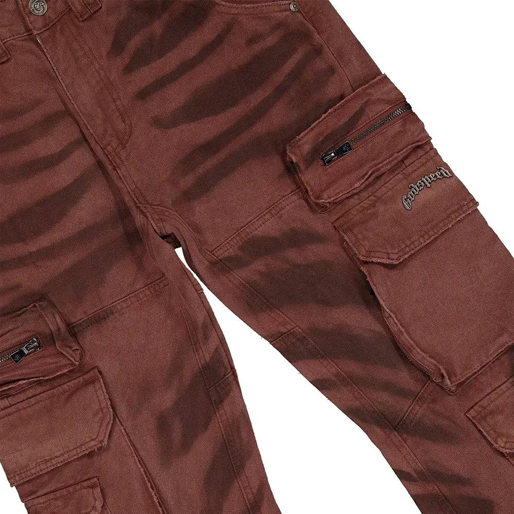 Skidrow Flared Cargo Pants 'Clay'
