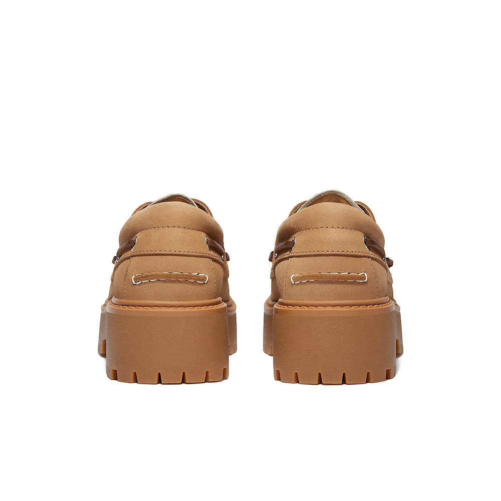 W Stone Street Platform Boat Shoe 'Leopard Print Beige Nubuck'