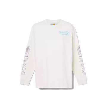Long-sleeve Multi-Placement Graphic Tee 'Vintage White'