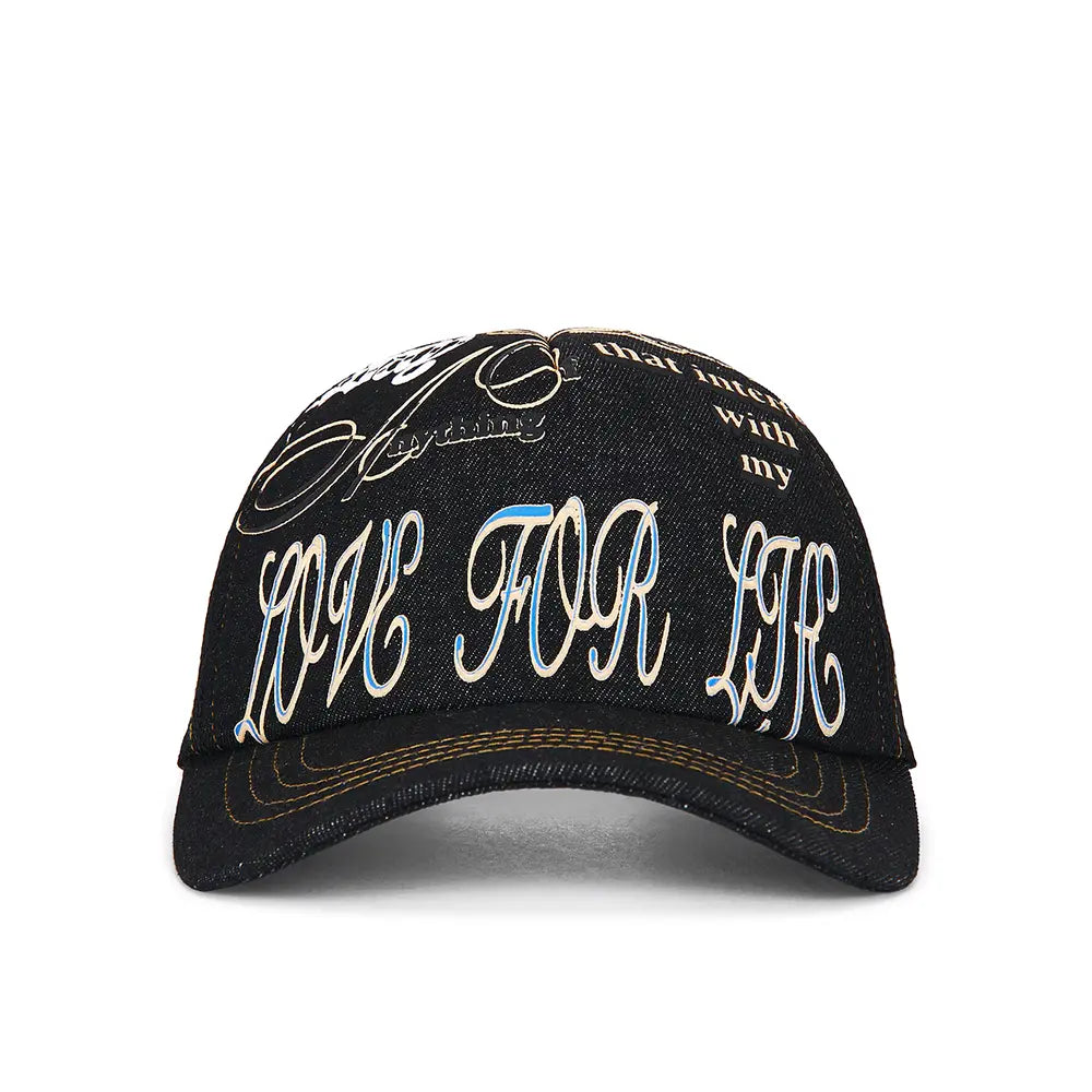 U Love For Life Trucker Cap 'Black Denim'