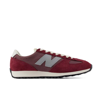 New Balance 471 v1 Mulled Wine Fast Track sneaker, side view with burgundy overlays, gray N logo and cream midsole.
